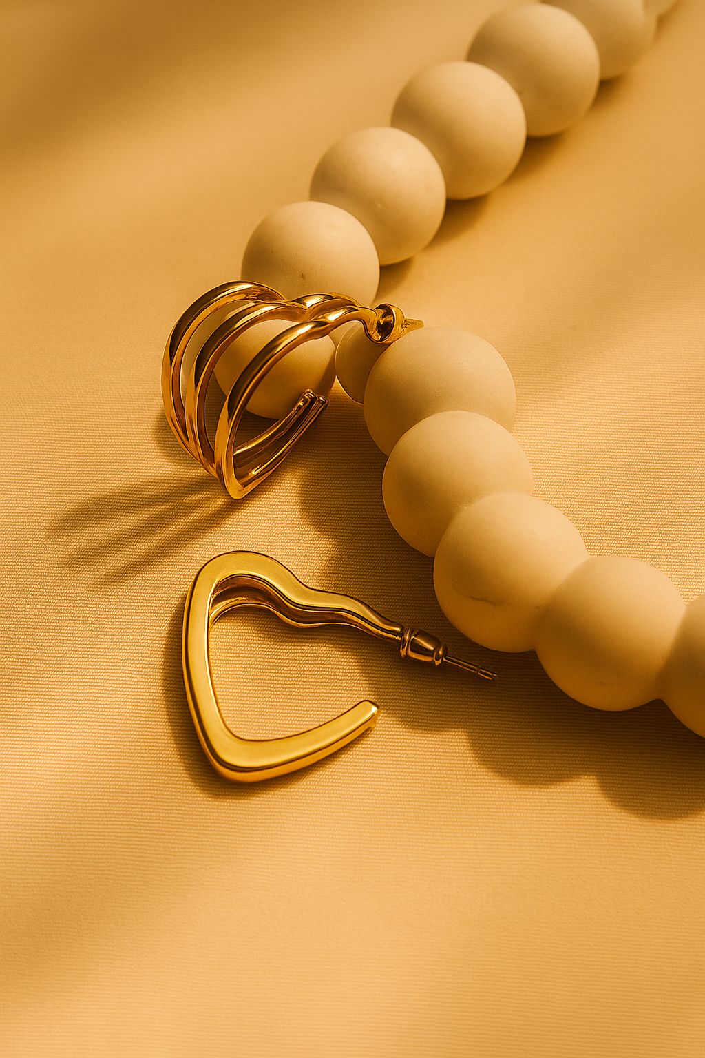 Golden Wave Hoop Earrings