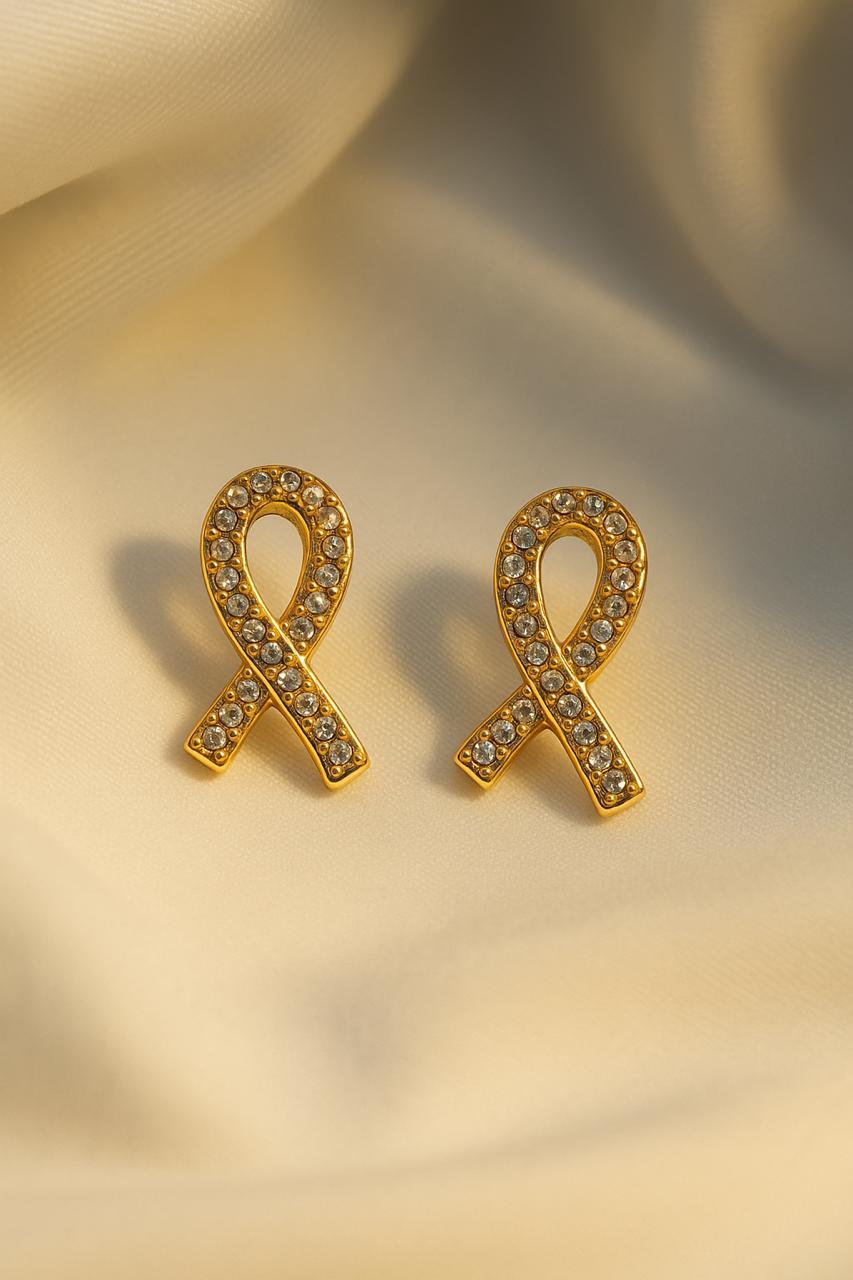 Golden Loop Stud Earrings