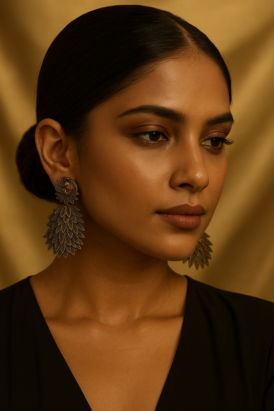 Antique Peacock Design Statement Earrings