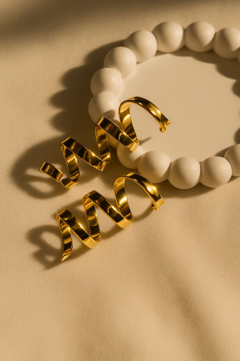 Golden Spiral Hoop Earrings