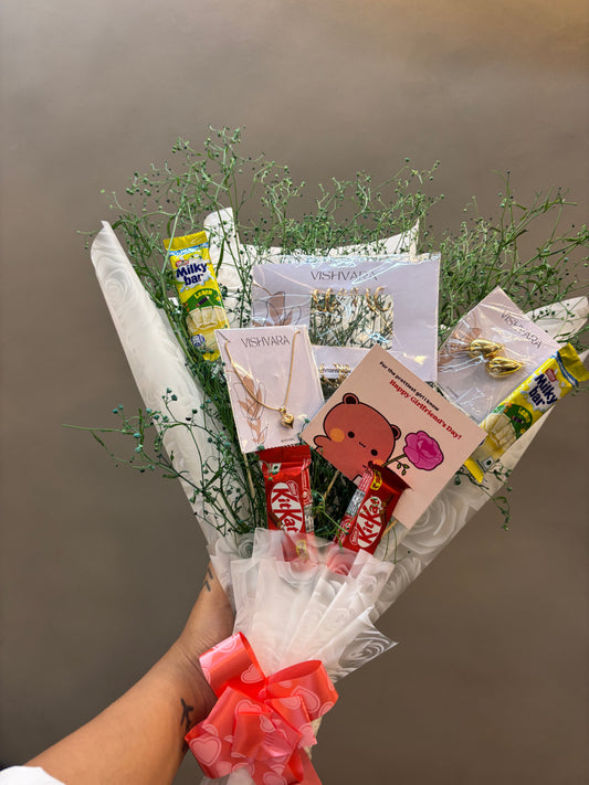 Vishvara Jewellery & Chocolate Gift Bouquet