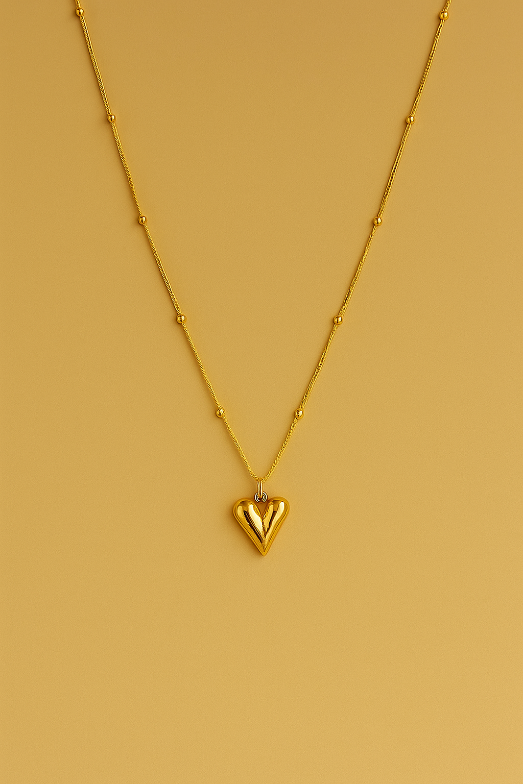 Golden Heart Drop anti tarnish  Necklace