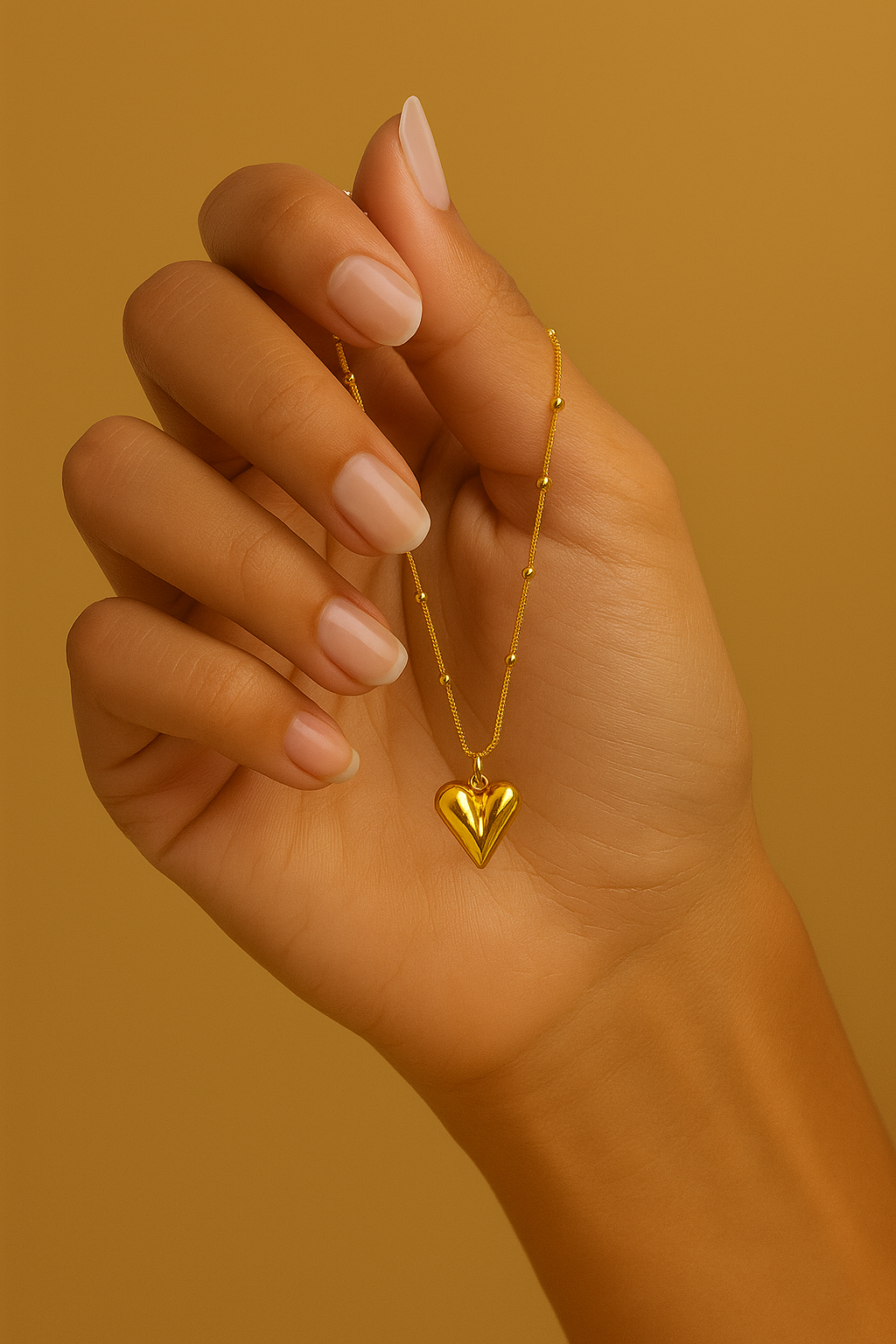 Golden Heart Drop anti tarnish  Necklace