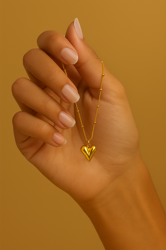 Golden Heart Drop anti tarnish  Necklace