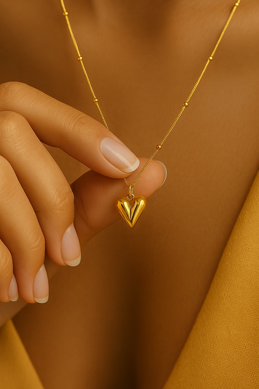 Golden Heart Drop anti tarnish  Necklace