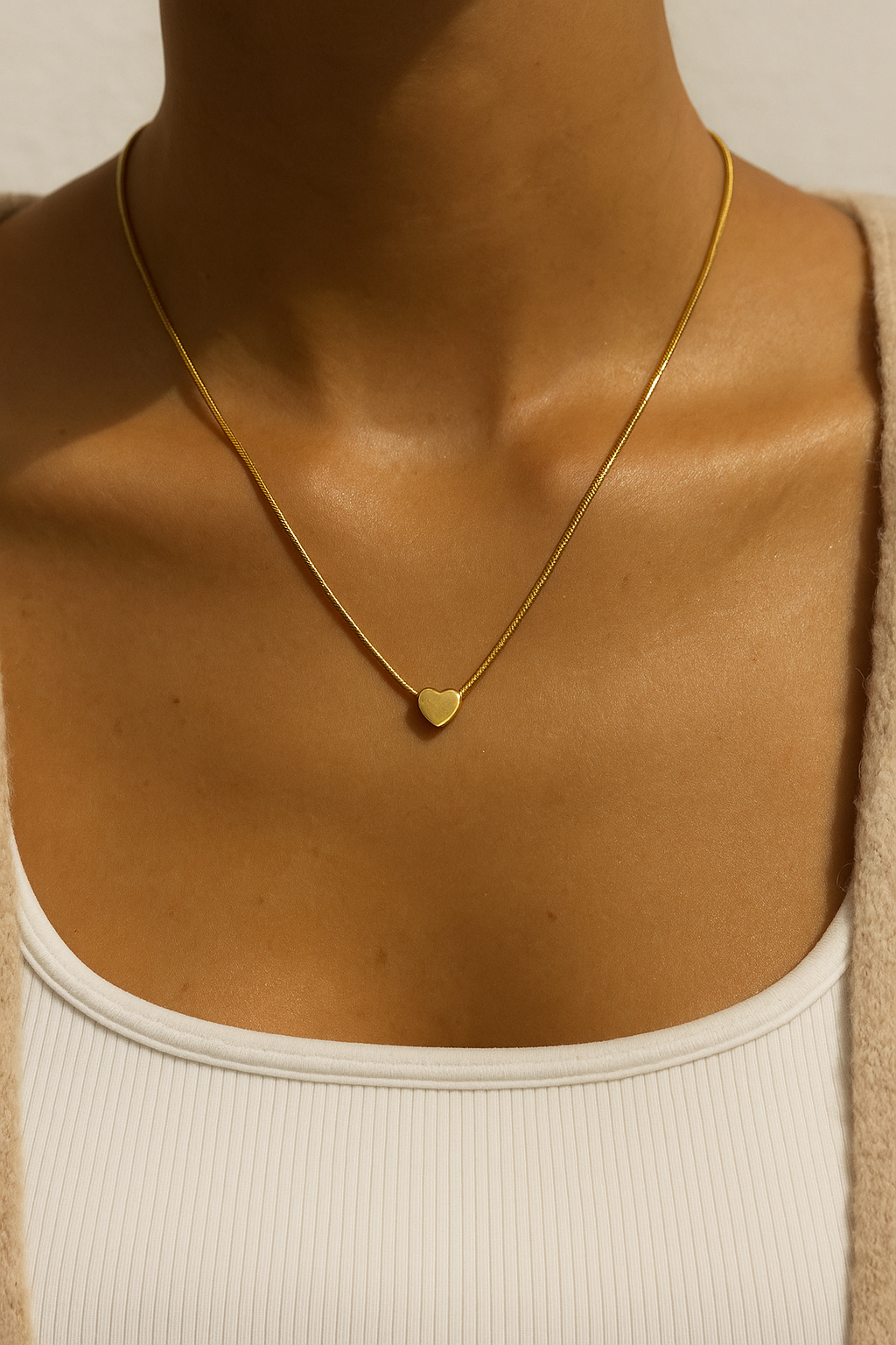 Minimalist Gold Heart anti tarnish  Necklace