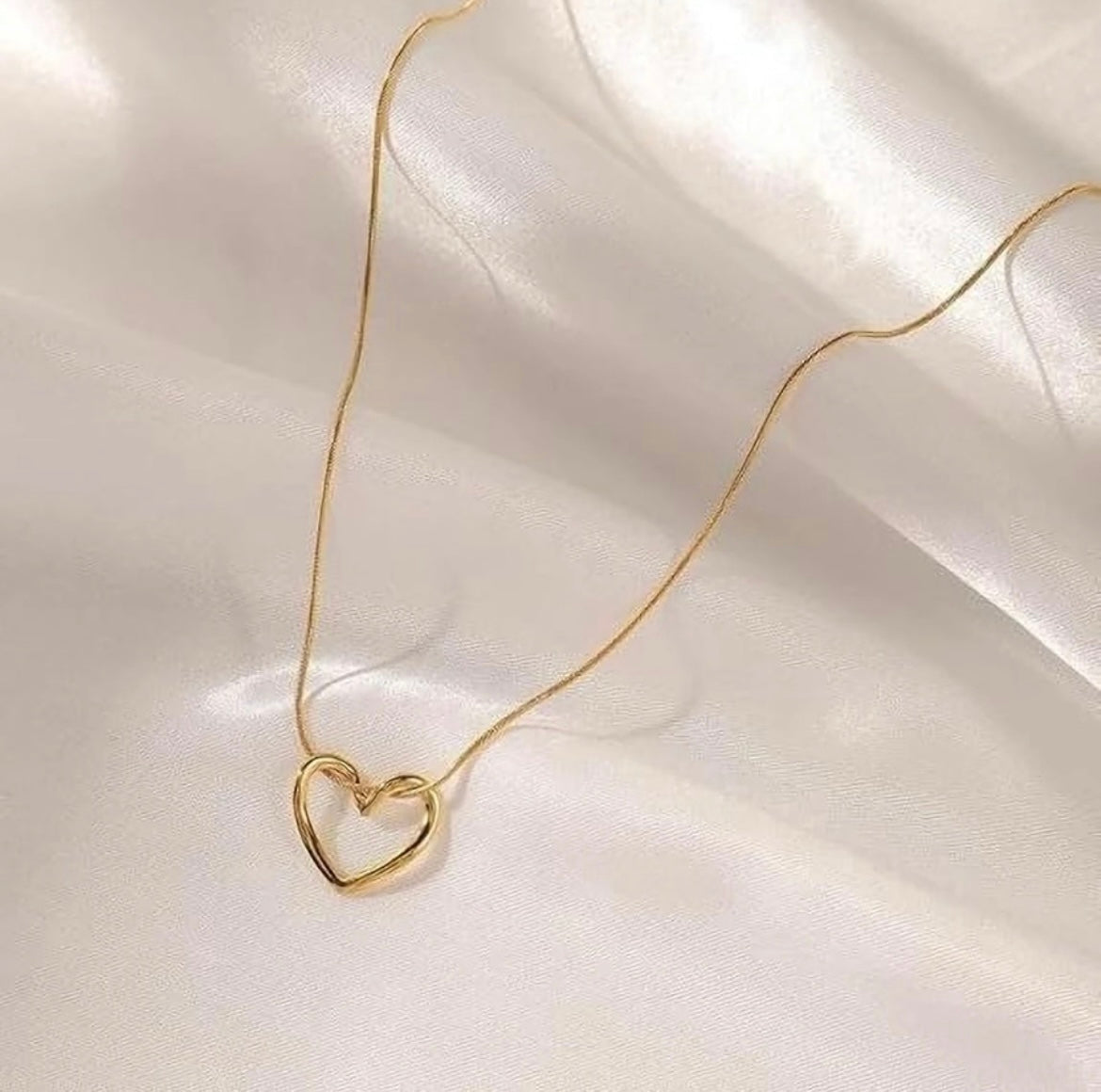 Open Heart Gold anti tarnish Necklace