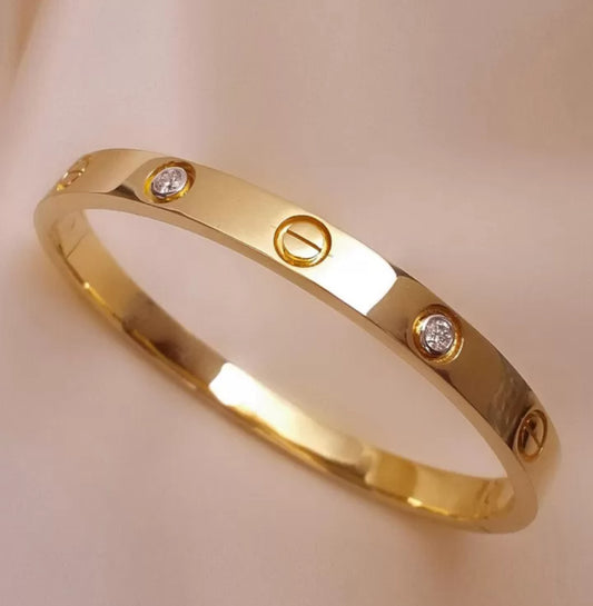 Eternal Elegance Gold-Plated Love Bangle