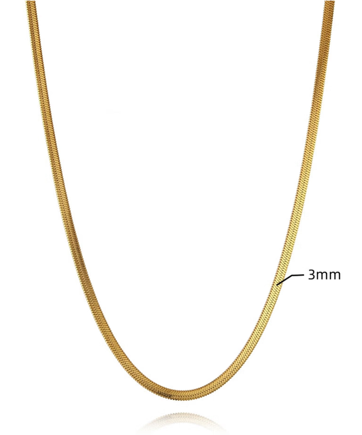 Golden Glow Herringbone anti tarnish Chain Necklace