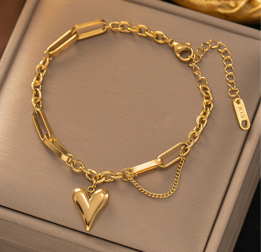 Golden Heart Harmony anti tarnish Bracelet