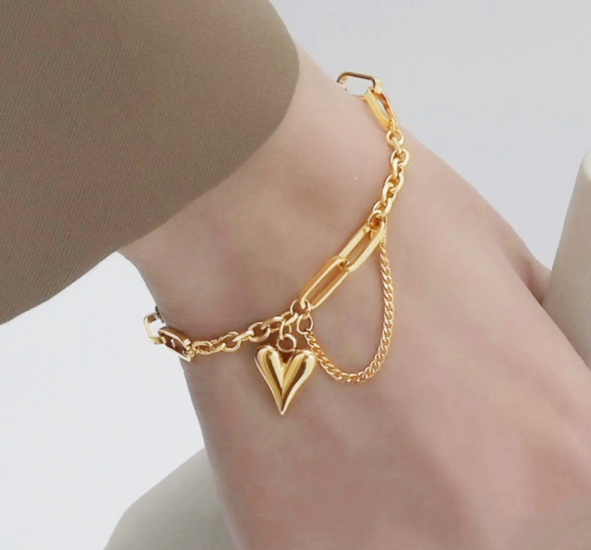 Golden Heart Harmony anti tarnish Bracelet