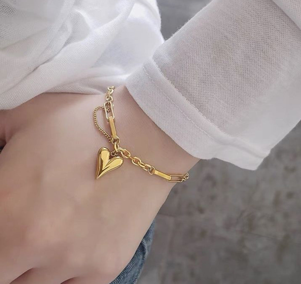 Golden Heart Harmony anti tarnish Bracelet