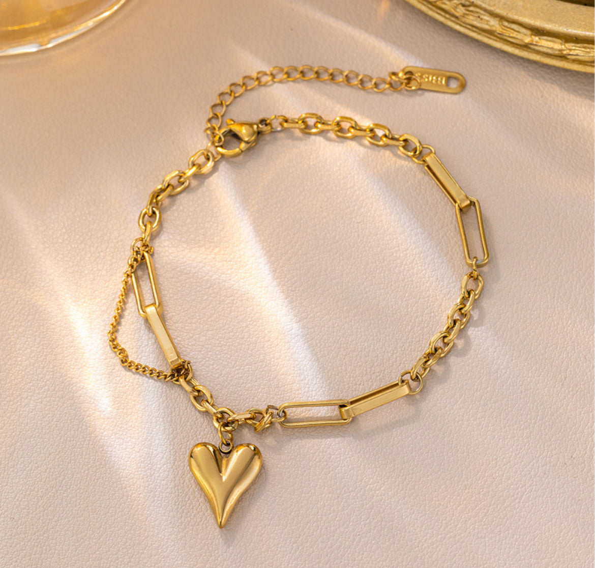 Golden Heart Harmony anti tarnish Bracelet