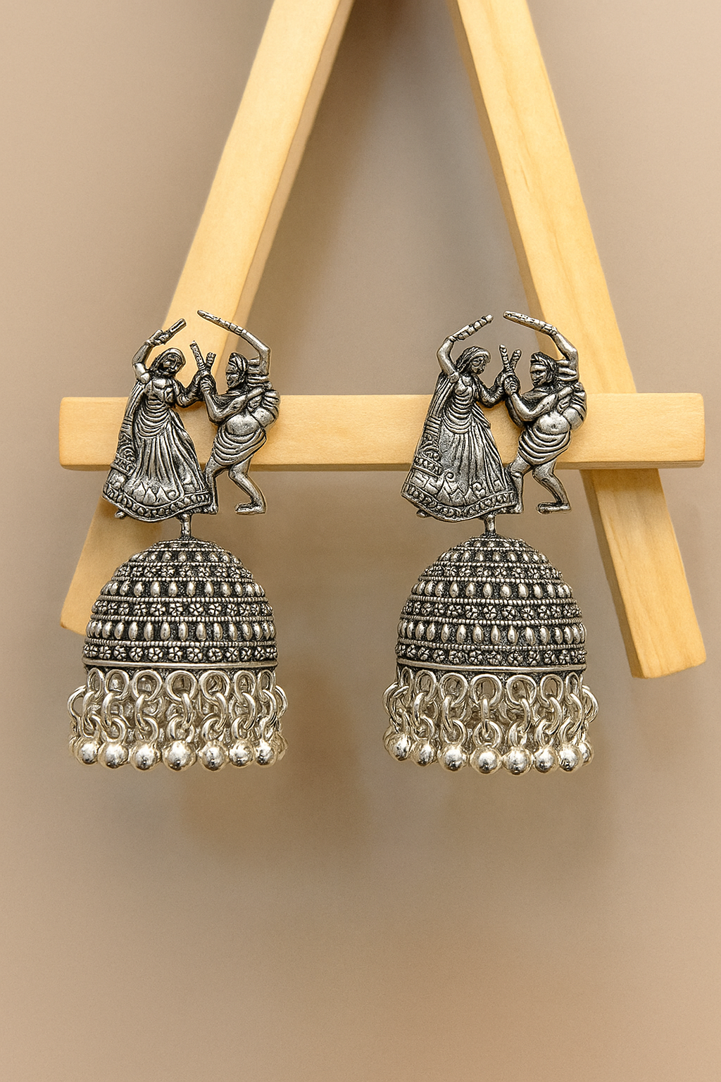 Garba Grace Oxidized Jhumkas