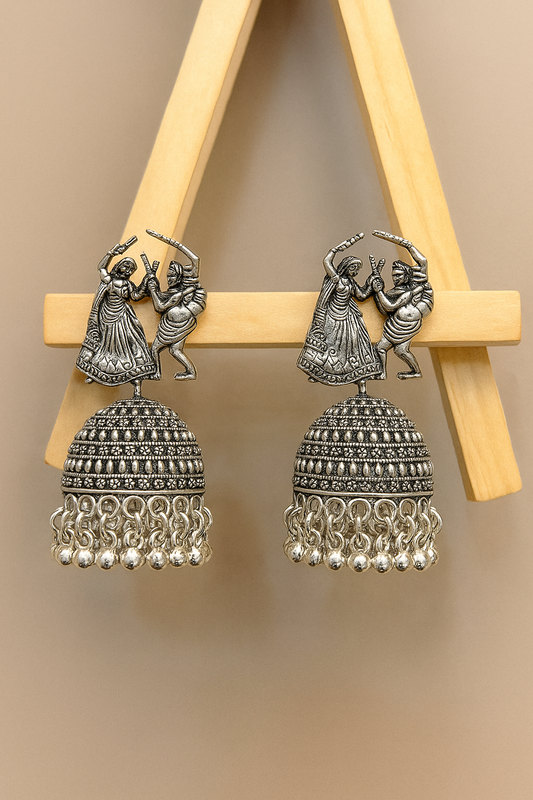 Garba Grace Oxidized Jhumkas