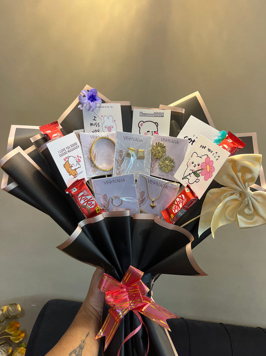 Exclusive Jewelry & Chocolate Gift Bouquet