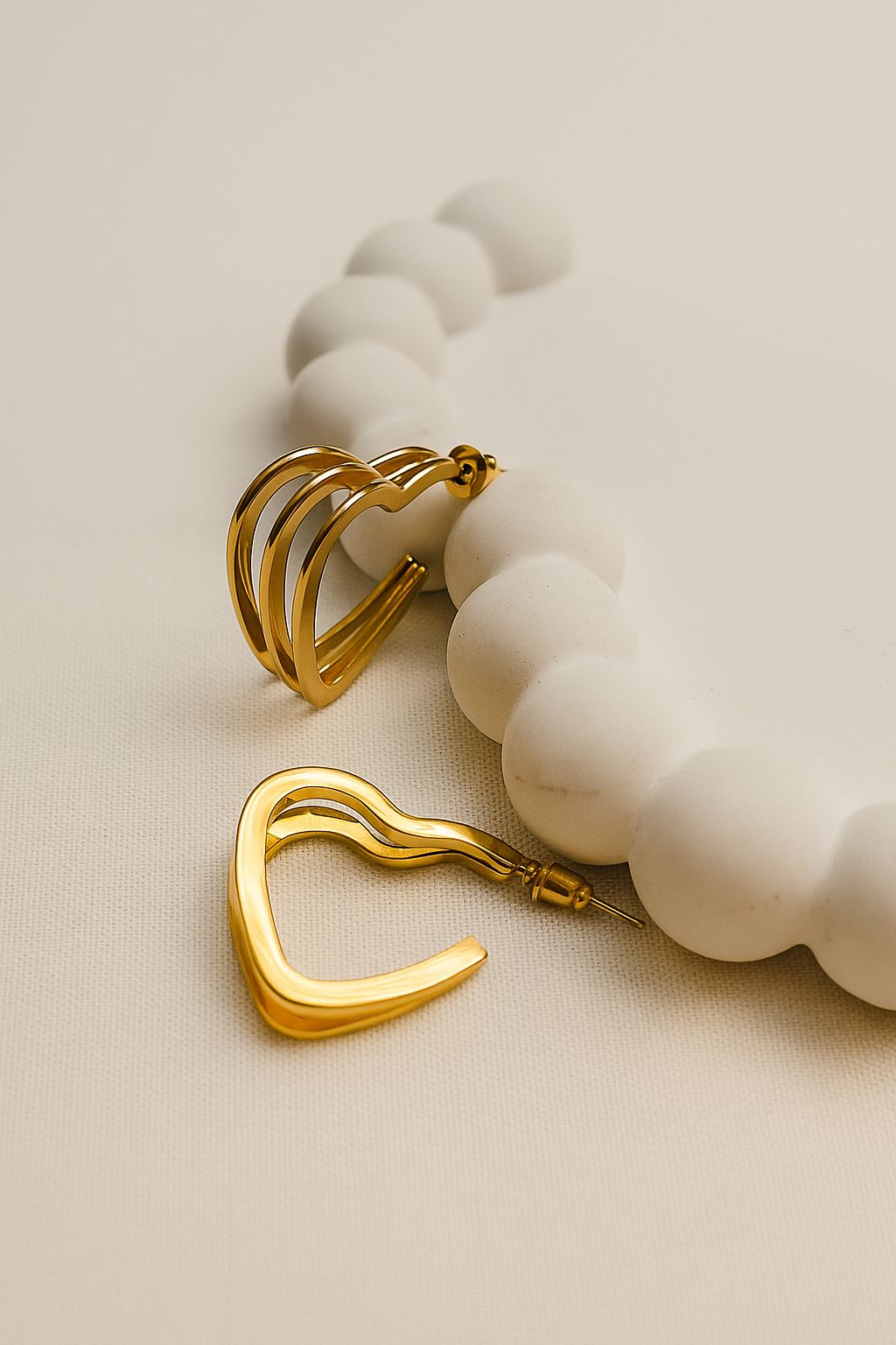 Golden Wave Hoop Earrings