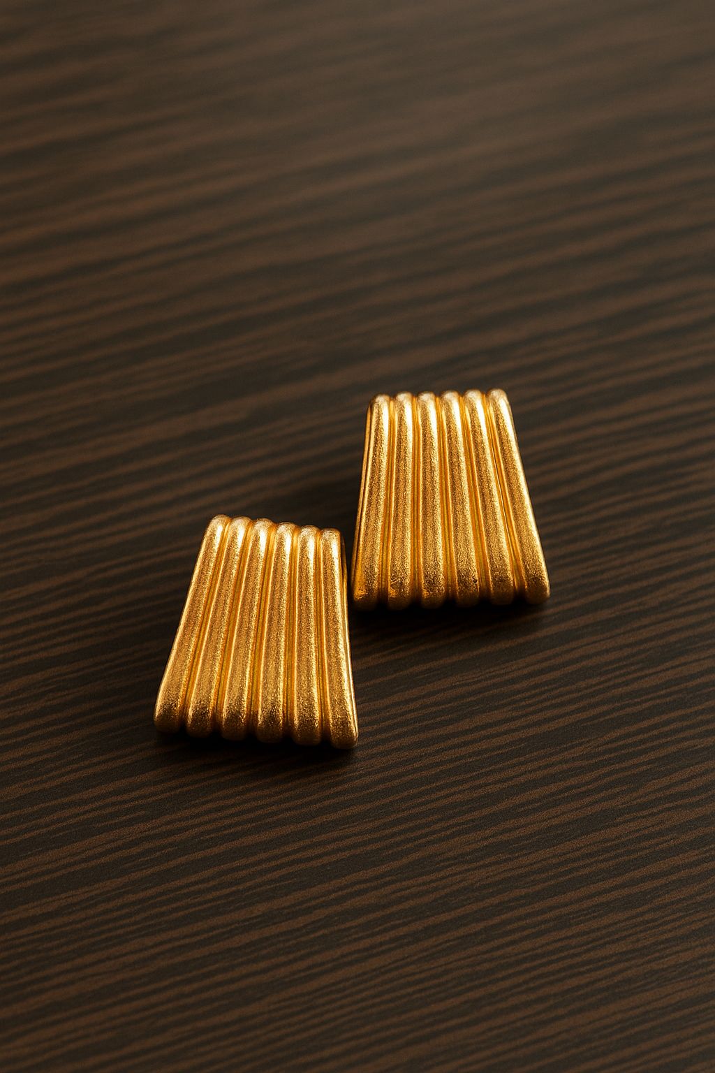 Golden Fan Statement Earrings