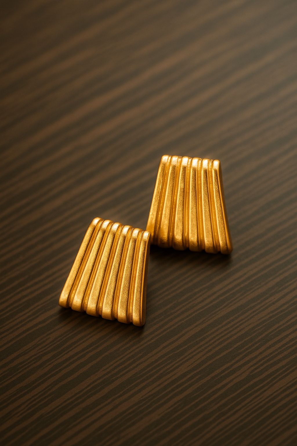 Golden Fan Statement Earrings