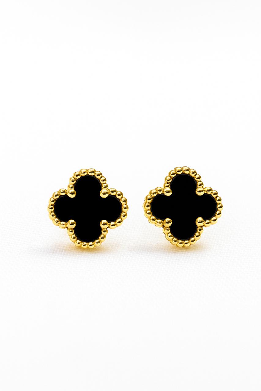 Black Clover Stud Earrings