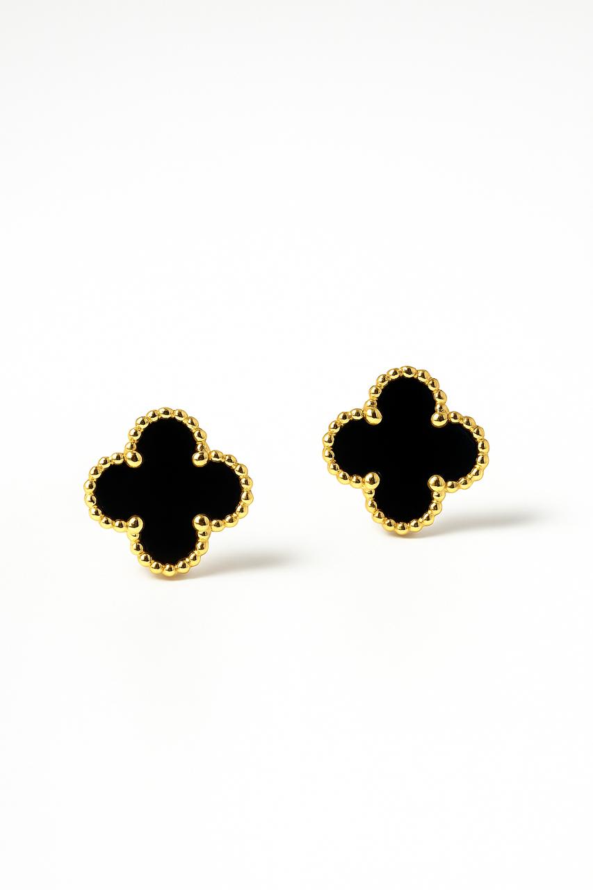 Black Clover Stud Earrings