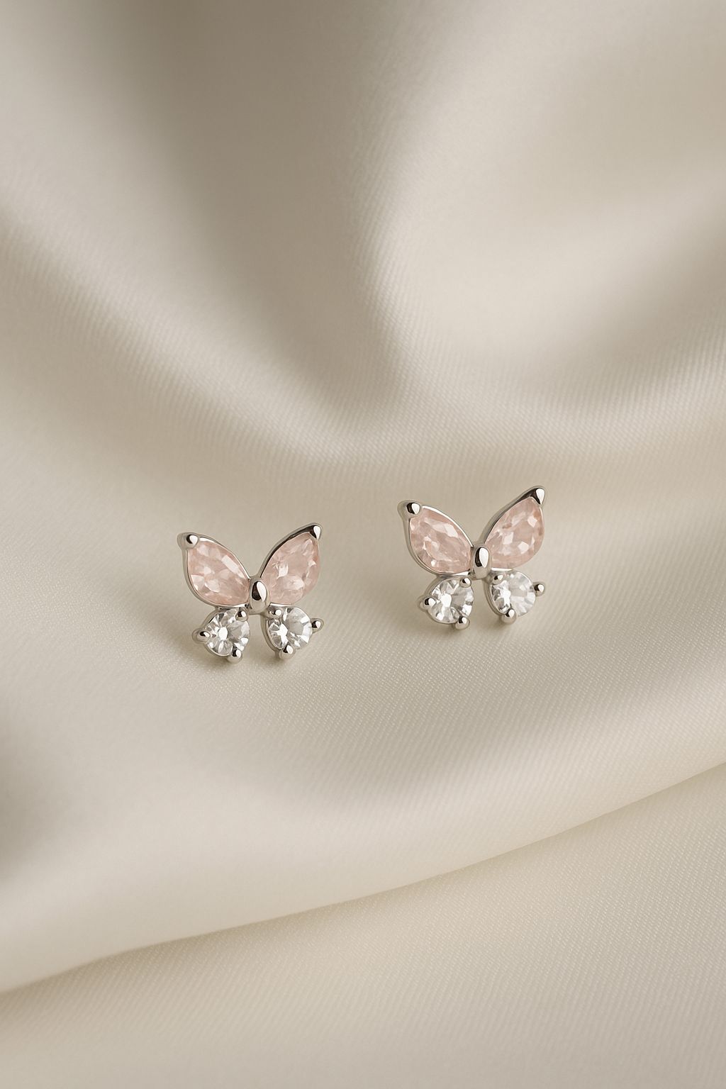 Pink Butterfly Stud Earrings