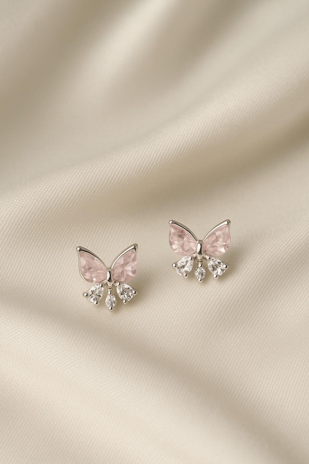 Pink Butterfly Stud Earrings