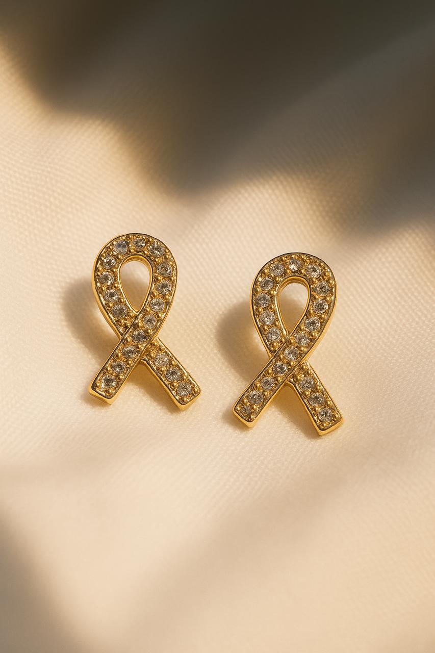 Golden Loop Stud Earrings