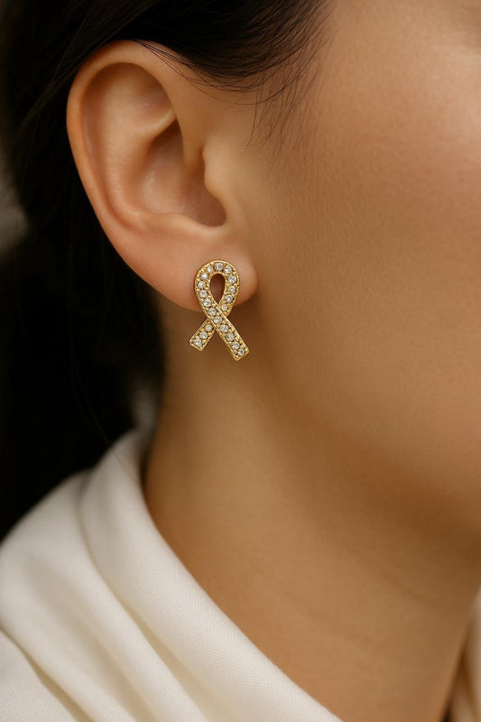 Golden Loop Stud Earrings