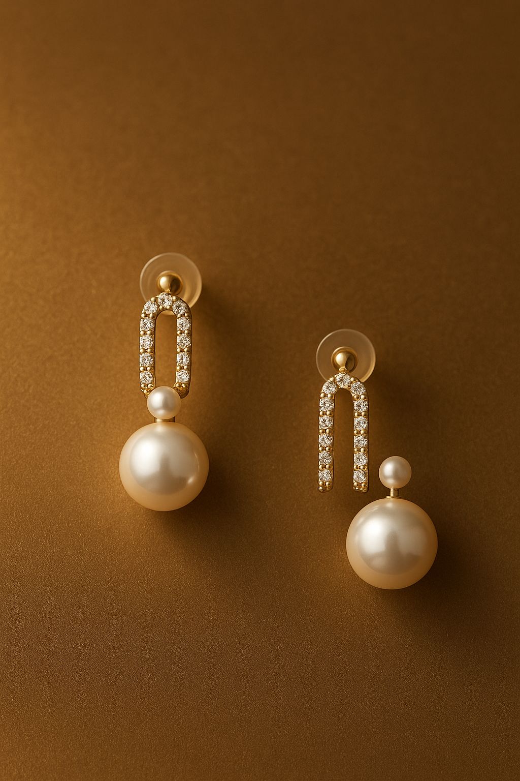 Elegant Pearl Drop Earrings with Crystal Detailing