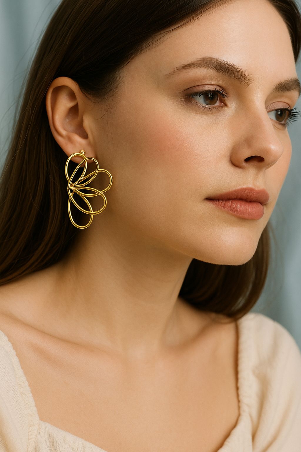 Golden Bloom Statement Earrings
