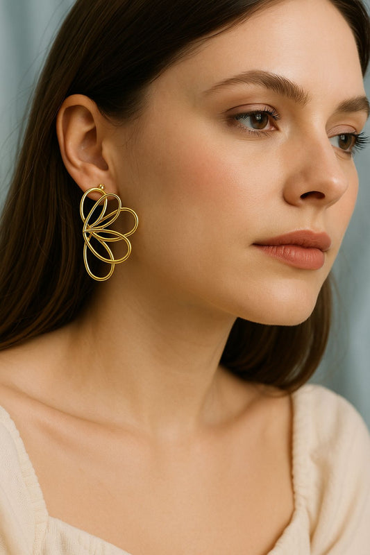 Golden Bloom Statement Earrings