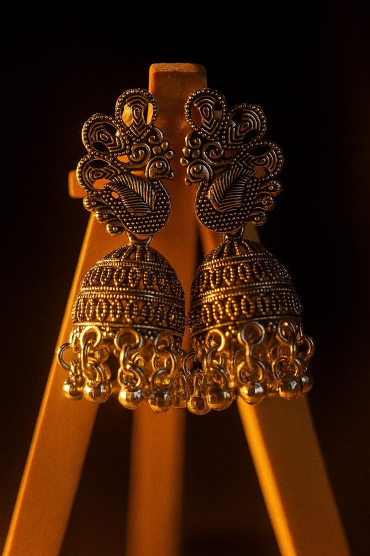 Antique Peacock Design Jhumkas.