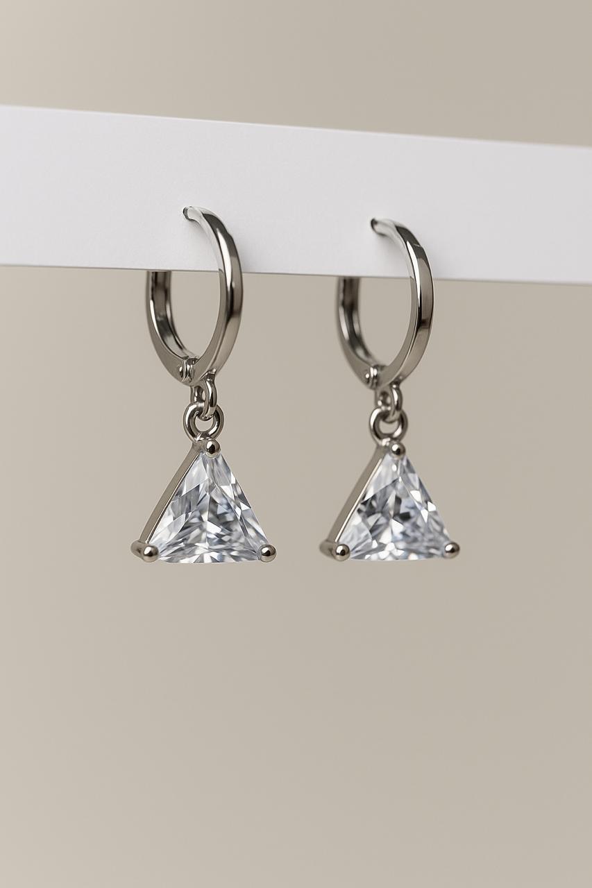 Triangle-Cut Drop Earrings